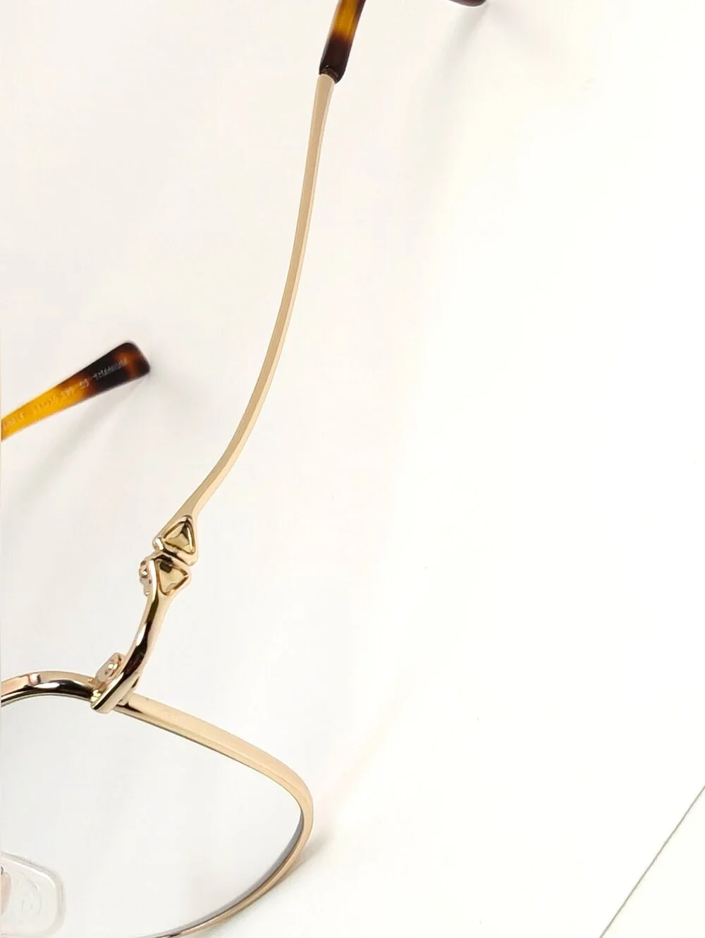 Dianele. Women's Gold Titanium Rounded Square Eyeglass Frames